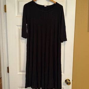 Black Midi Dress. One size. GUC